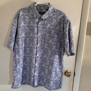 Orvis Light Blue Floral Casual Shirt